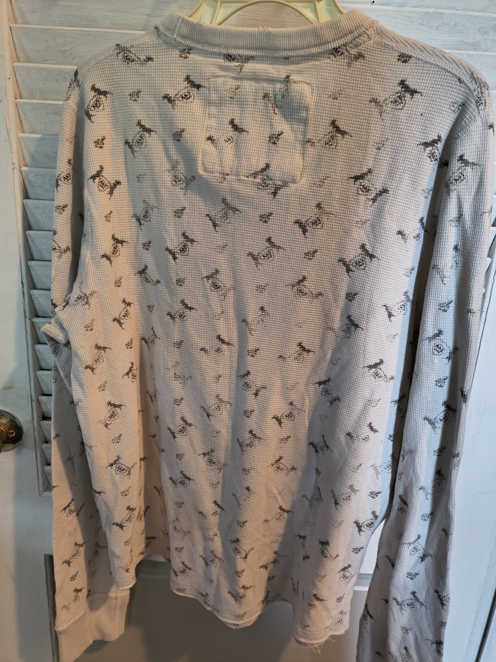Men's Abercrombie & Fitch Beige Waffle-Knit Long Sleeve Top xlarge muscle - Picture 3 of 4